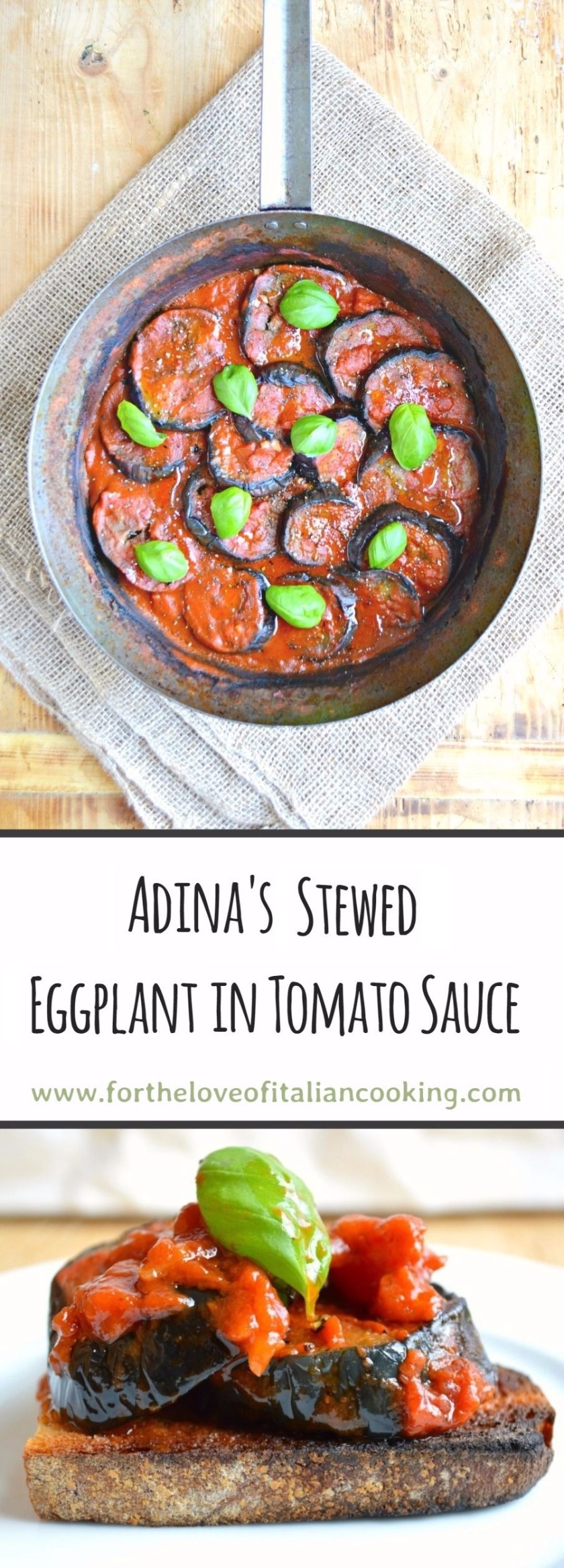 Eggplant Stewed in Tomato Sauce For the Love of Italian Cooking